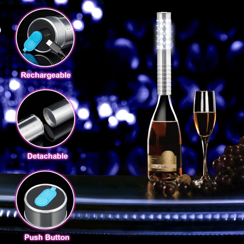 WILON Store Bottle Service Lights Rechargeable Bottle Service Sparklers Reusable Handheld Girl Lights LED Baton Strobe Light for Parties Bar Club Nightclub Birthday Weddings - Upgraded Version - Image 5